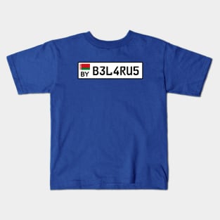 Belarus car license plate Kids T-Shirt